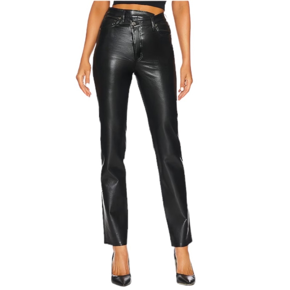 Agolde x Revolve - NWT Recycled Leather Criss Cross Straight Dress Pants Sz 28
